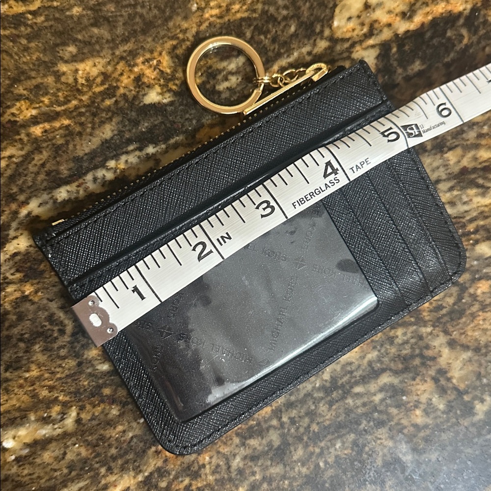 Michael Kors Jet Set Travel Small Top Zip Leather Coin Pouch Wallet - Black - Picture 4 of 5